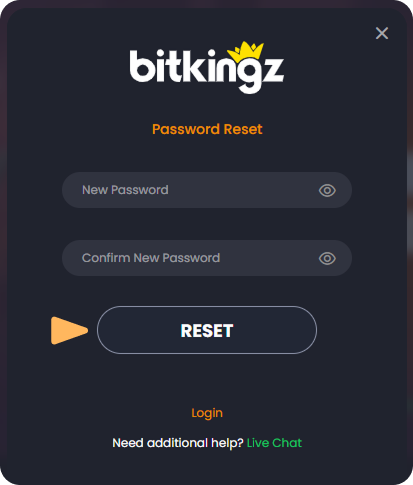 Step five in Reset your password at Bitkingz Reset password